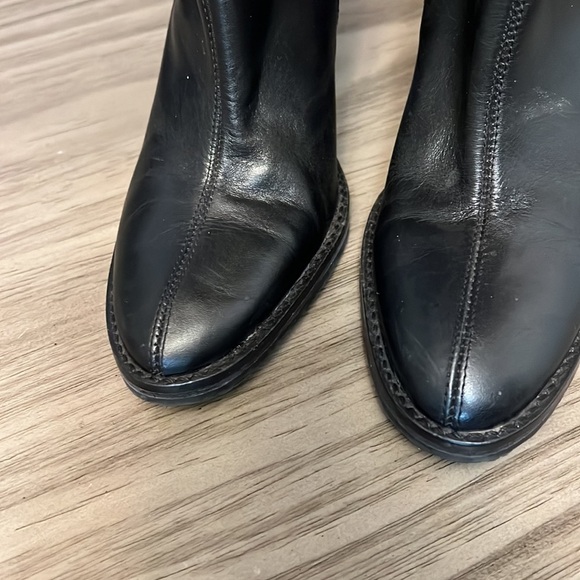COLIN STUART BLACK LEATHER ANKLE BOOTS 7.5 - Picture 3 of 16